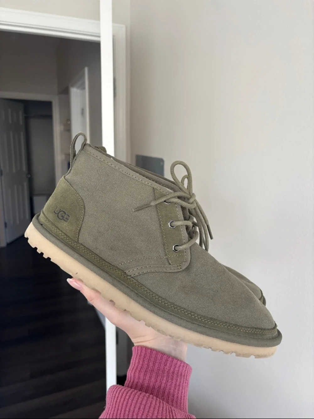 UGG Australia Neumel Moss Green Men's Boot 3236-MSG fur lined size 10